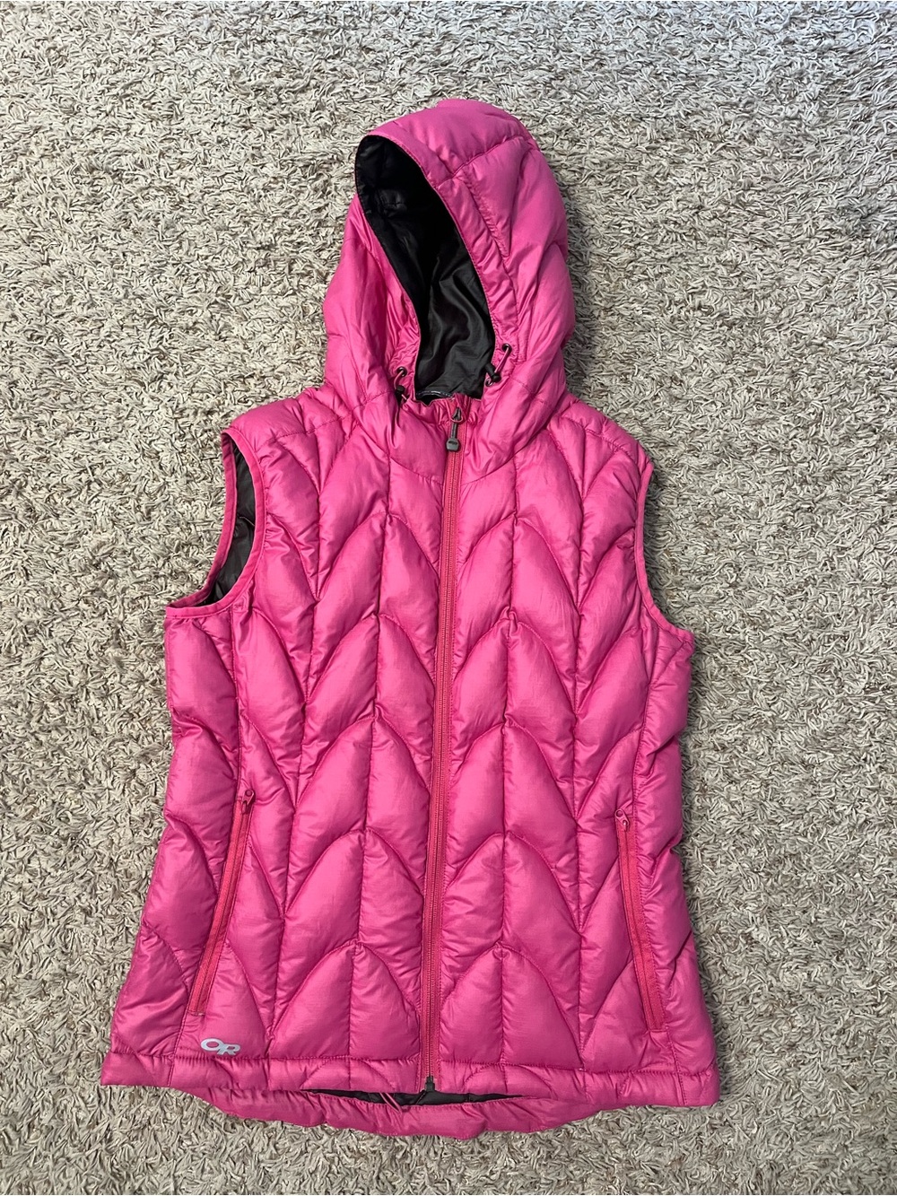 Outdoor Research Girls' Hot Pink Hooded Puffer Vest